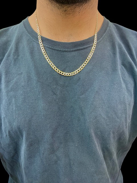 2-tone Cuban Chain 22 inches, 5.5mm, (17.0g)