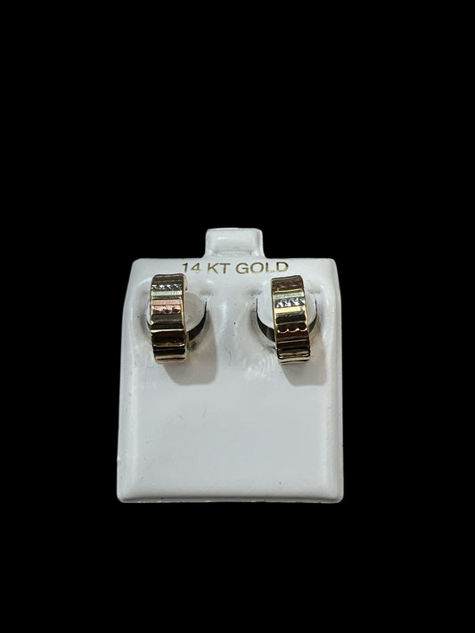 Tri-color Stripes Earrings (Huggies), (2.0g)