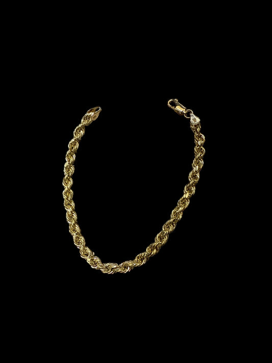 Rope Bracelet (Hollow), 8 inches, 4.5mm, (4.0g)
