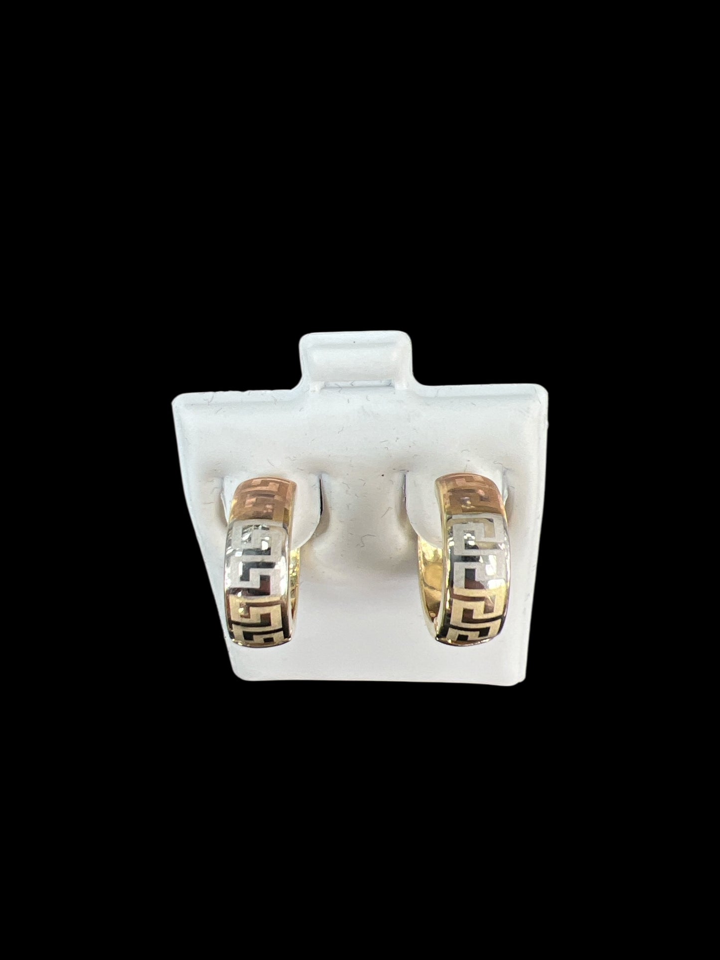 Tri-color Maze Earrings (Huggies), (3.2g)
