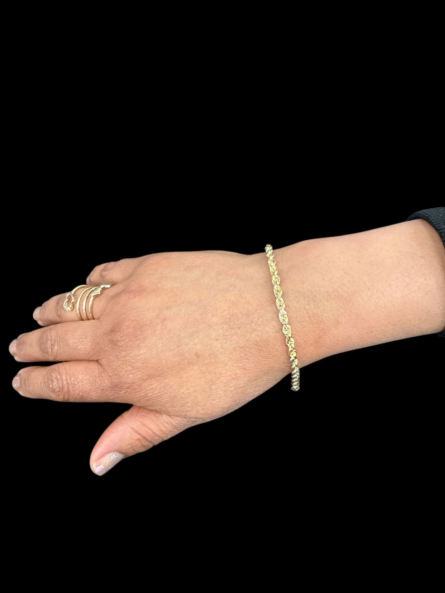 Rope Bracelet (Hollow), 8 inches, 2.5mm, (2.8g)