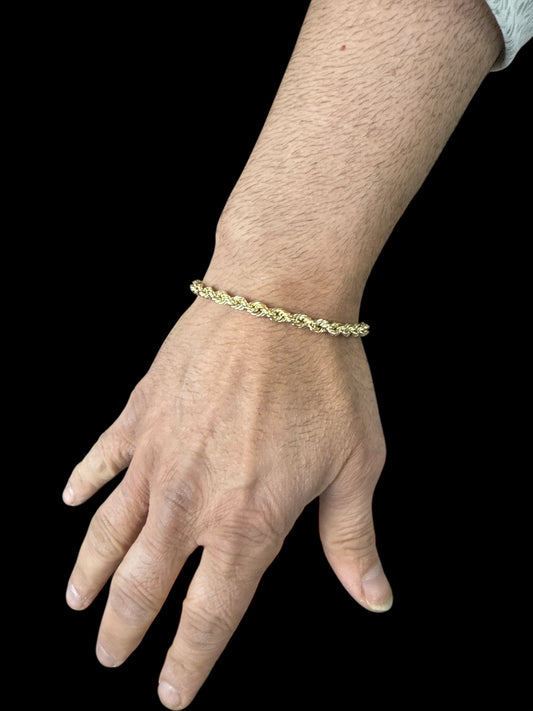 Rope Bracelet (Hollow), 8 inches, 4.5mm, (4.0g)